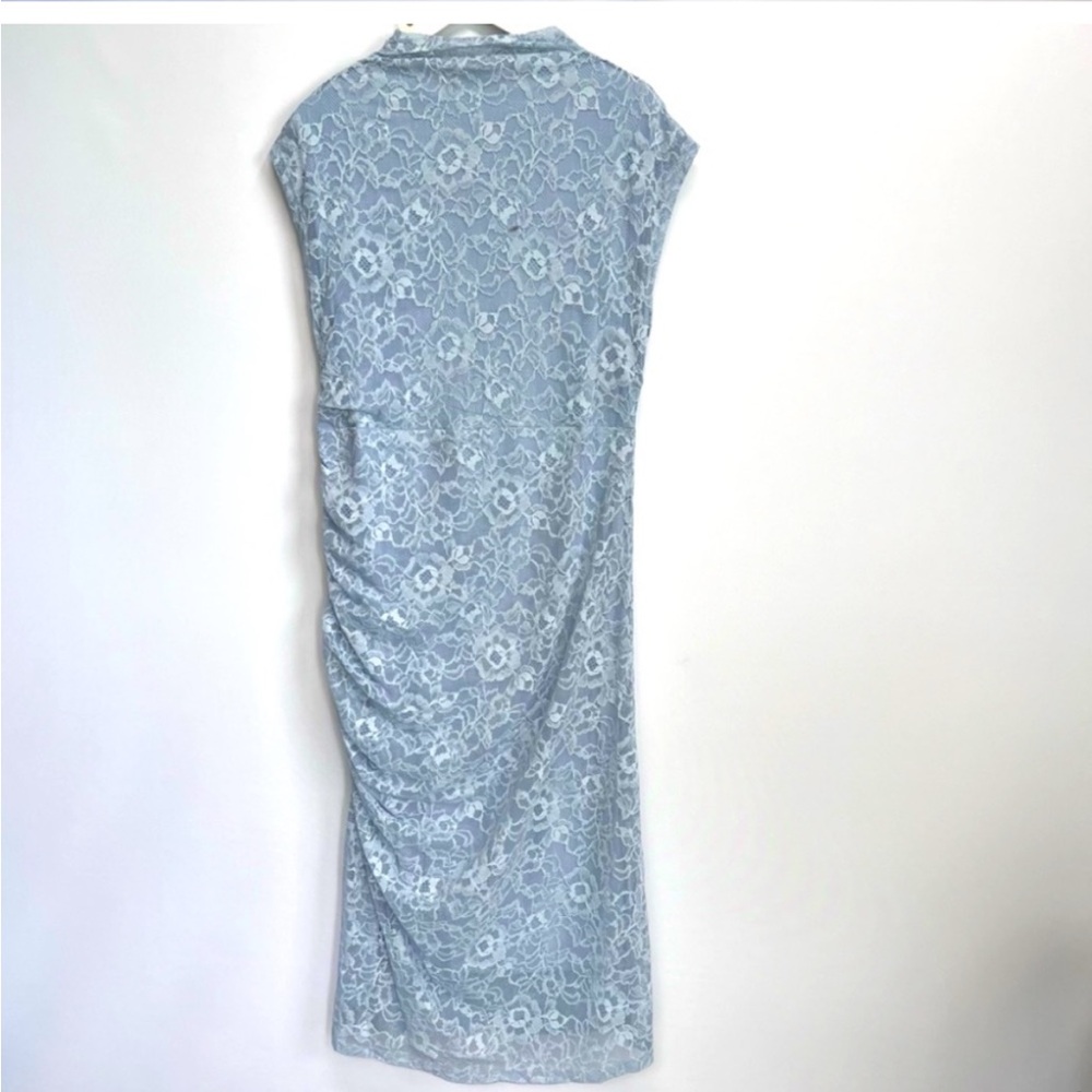 NWT Anthropologie The Maya Ruched Cowl-Neck Dress: Lace Edition Sky size XL - Picture 9 of 13